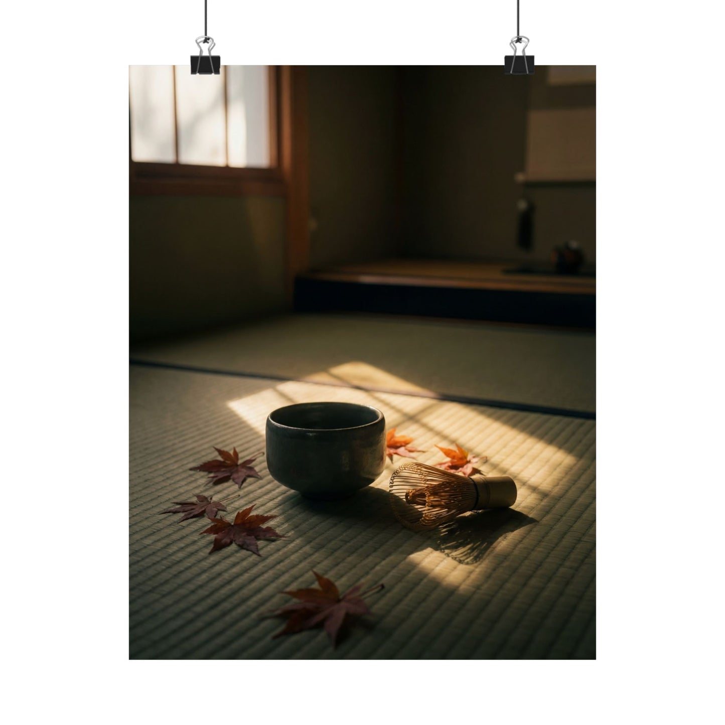 Tea Ceremony Wall Art Print | Autumn Dark Japandi Moody Minimal Art Art Print