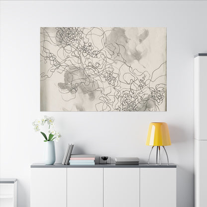 Summer Shadow Play Minimal Line Canvas Art | Earthy Decor