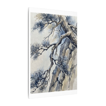 Moonlight Pine Tree Canvas Art - Japandi Seijaku