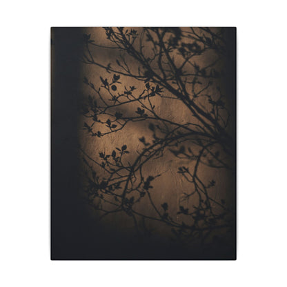 Dark Japandi Shadow Play in Golden Hour | Shadow Zen Canvas Art