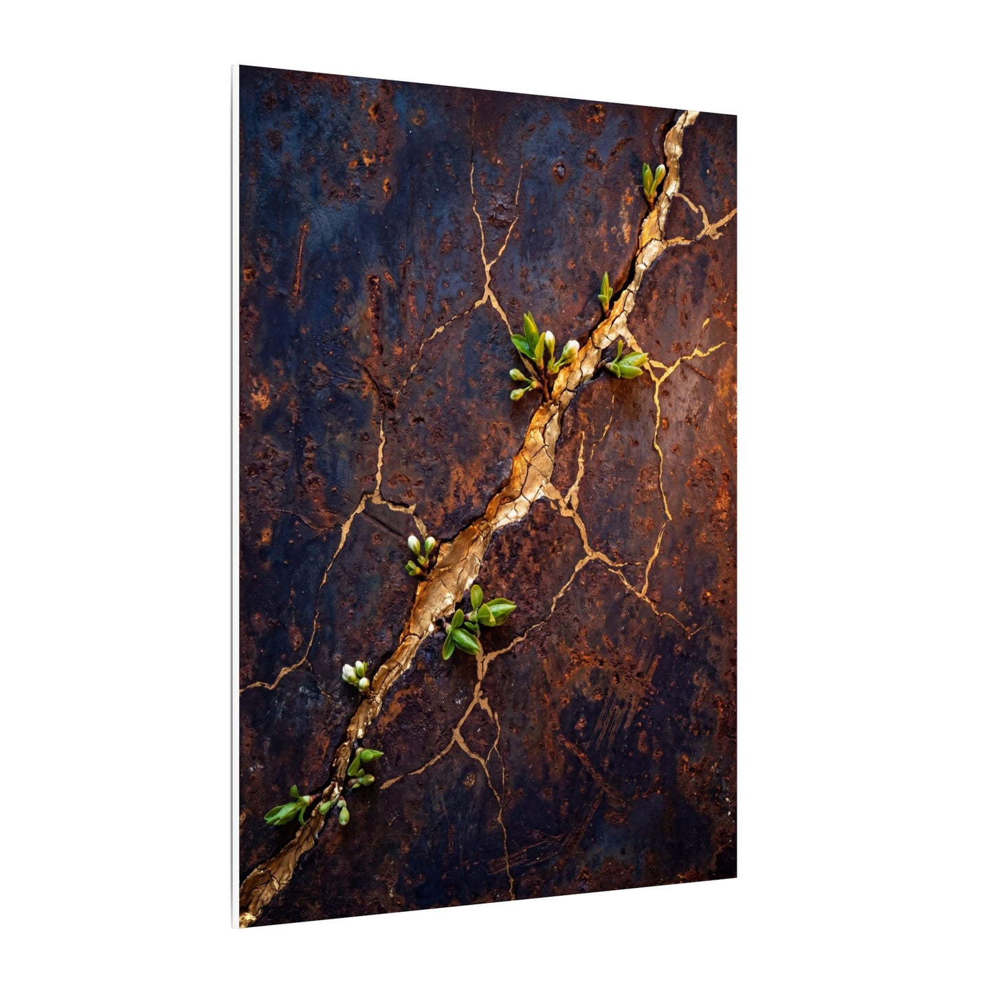 Rust Patina Spring Canvas Art | Kintsugi Resilient Design
