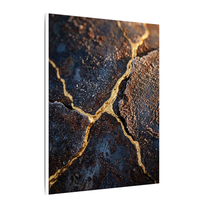 Winter Rust Patina Gold Vein Canvas Art | Resilient Decor