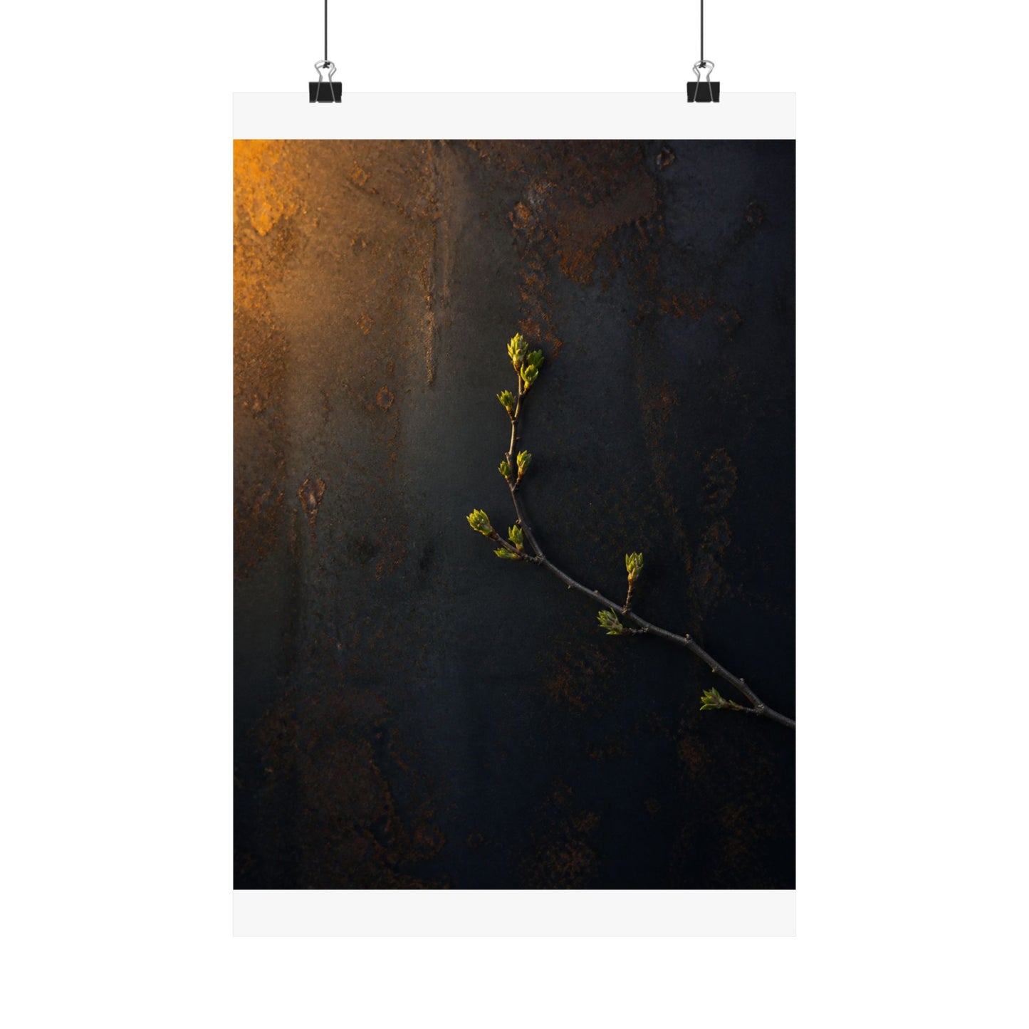 Bold Rust Patina Wall Art Print - Moody Minimal Dark Japandi