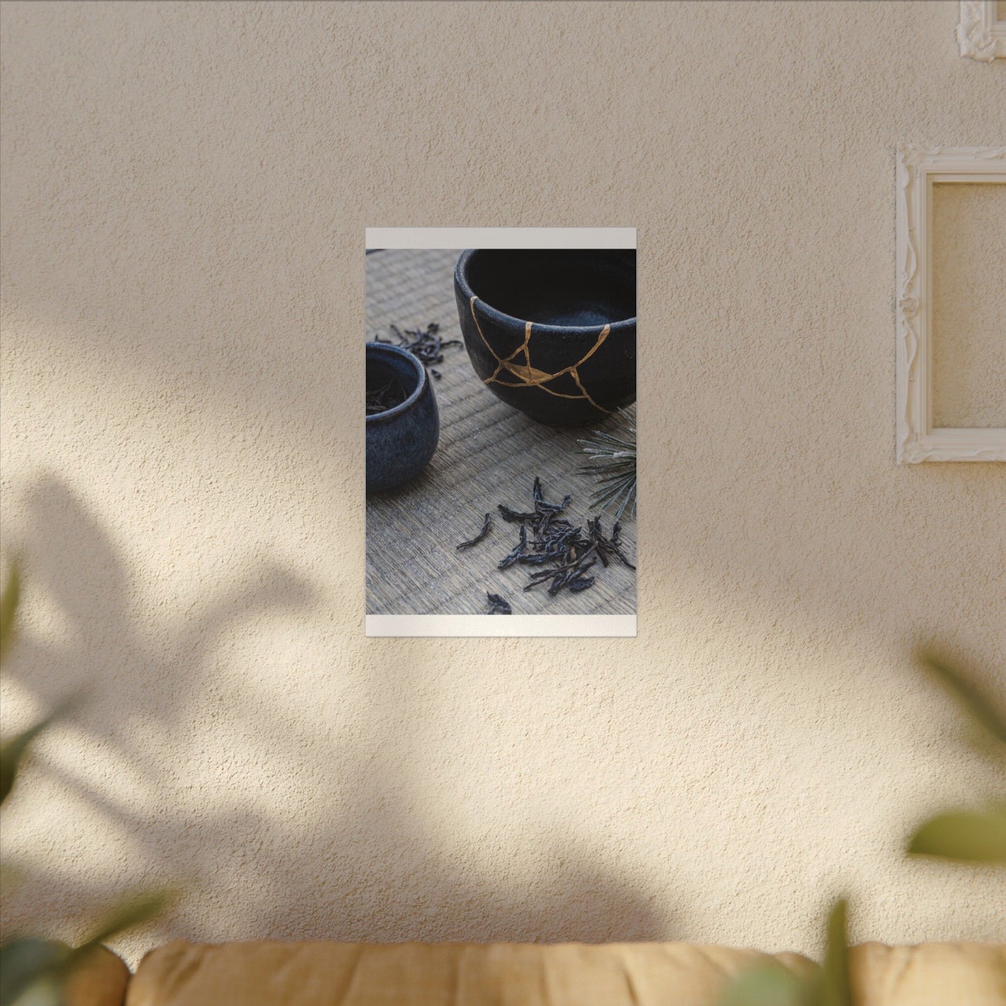 Kintsugi Tea Ceremony in Overcast | Gold Vein Canvas Art