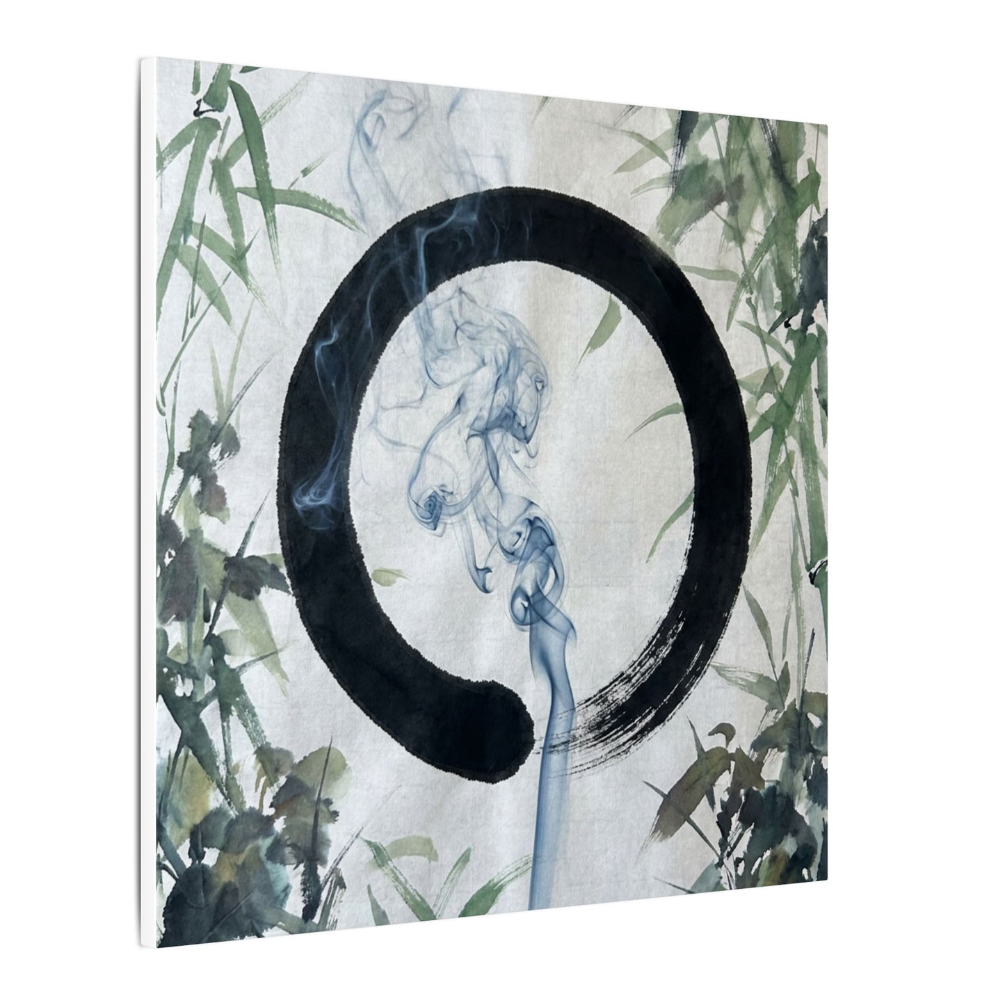 Zen Incense Smoke in Moonlight | Enso Canvas Art