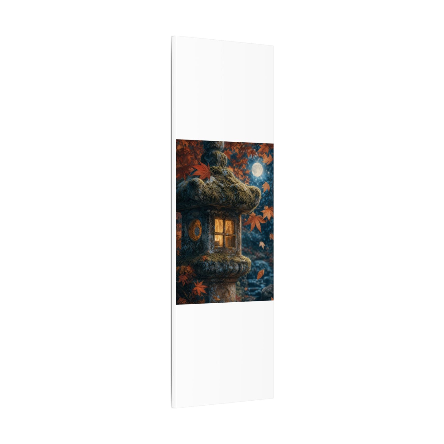 Autumn Stone Lantern Forest Whimsy Canvas Art | Earthy Decor