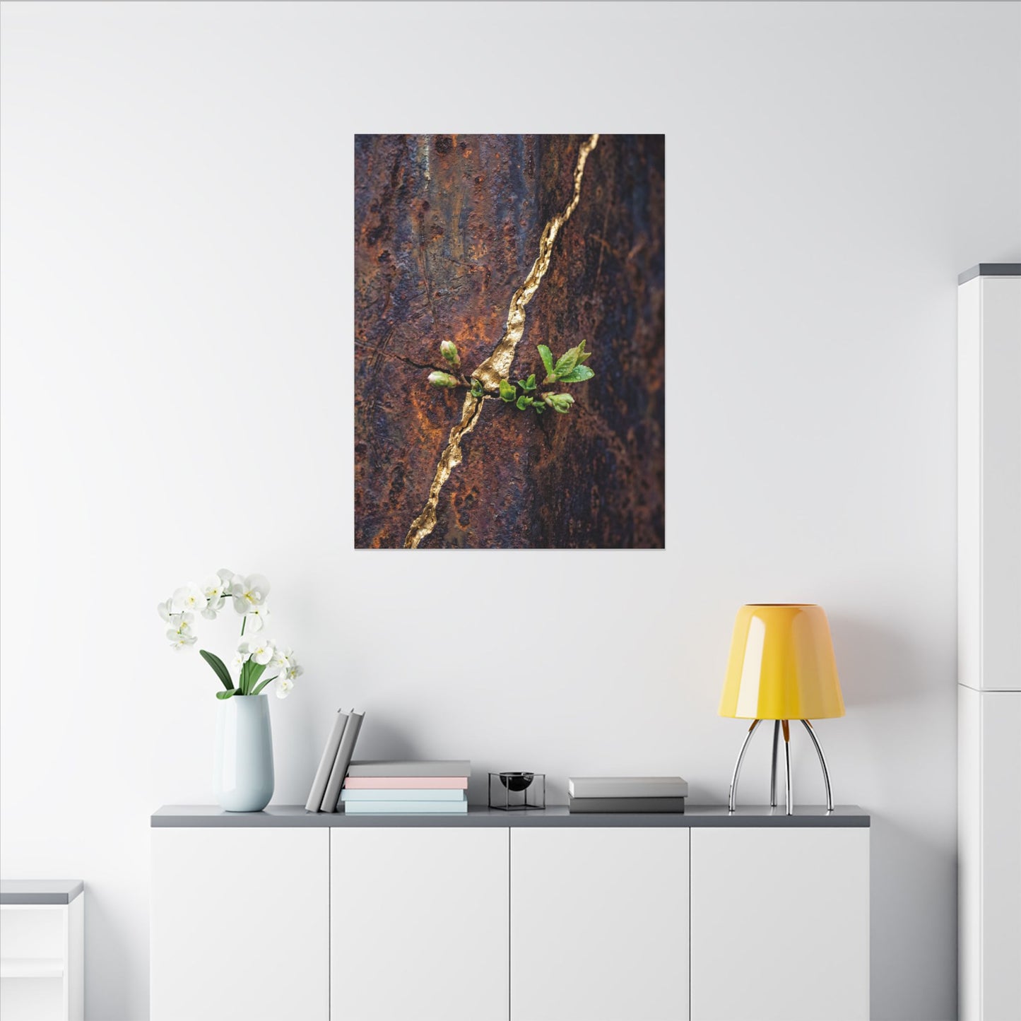 Overcast Rust Patina Canvas Art - Kintsugi Datsuzoku