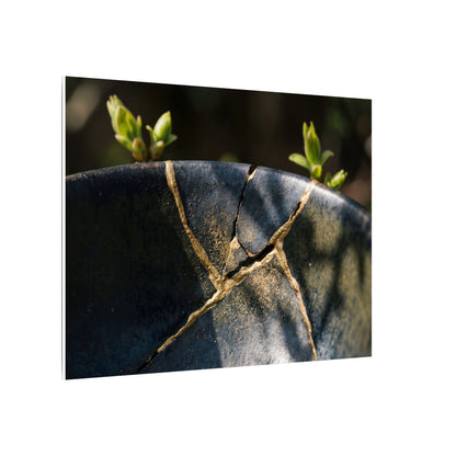 Seijaku Broken Pottery Canvas Art - Dark Japandi Shadow Zen