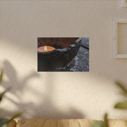 Atmospheric Ceramic Bowl Canvas Art - Moody Minimal Dark Japandi