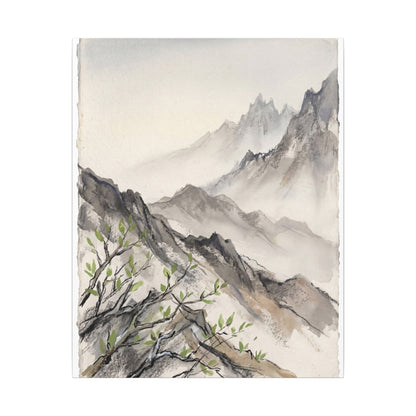 Spring Mountain Mist Texture Canvas Art | Warm Decor