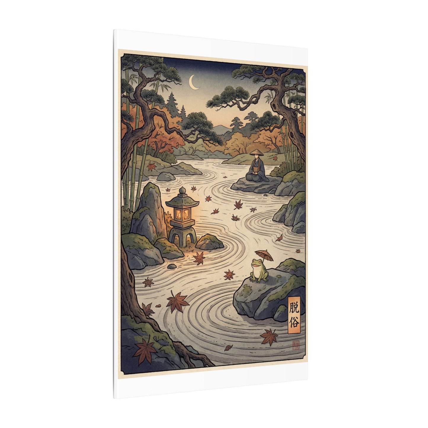 Rock Garden Autumn Canvas Art | Zen Serene Design