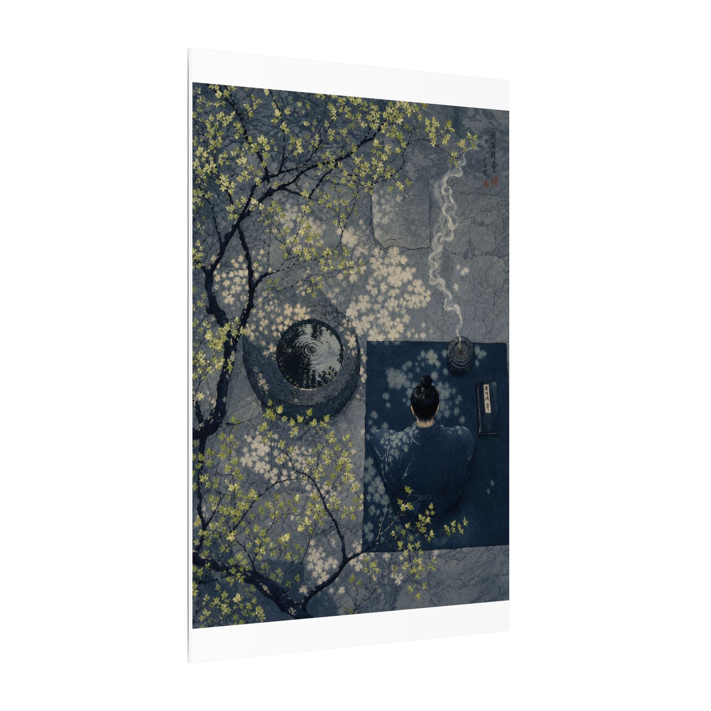 Spring Incense Smoke Ukiyo E Inspired Canvas Art | Tranquil Decor