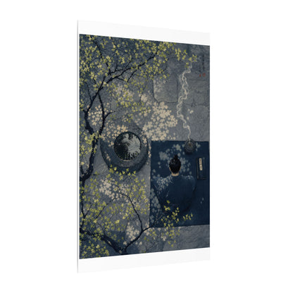 Spring Incense Smoke Ukiyo E Inspired Canvas Art | Tranquil Decor