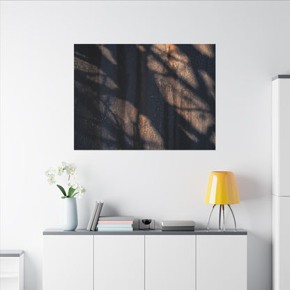 Dark Japandi Shadow Play in Golden Hour | Shadow Zen Canvas Art