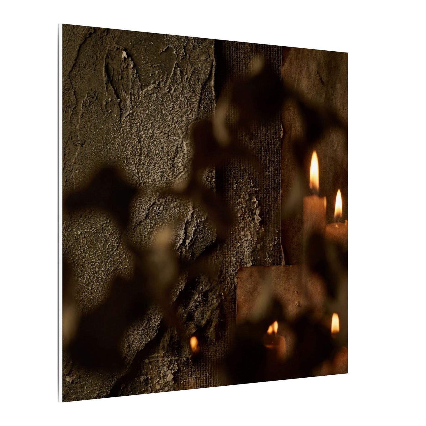 Shadow Play Dark Texture Canvas Art | Moody Dark Japandi Art