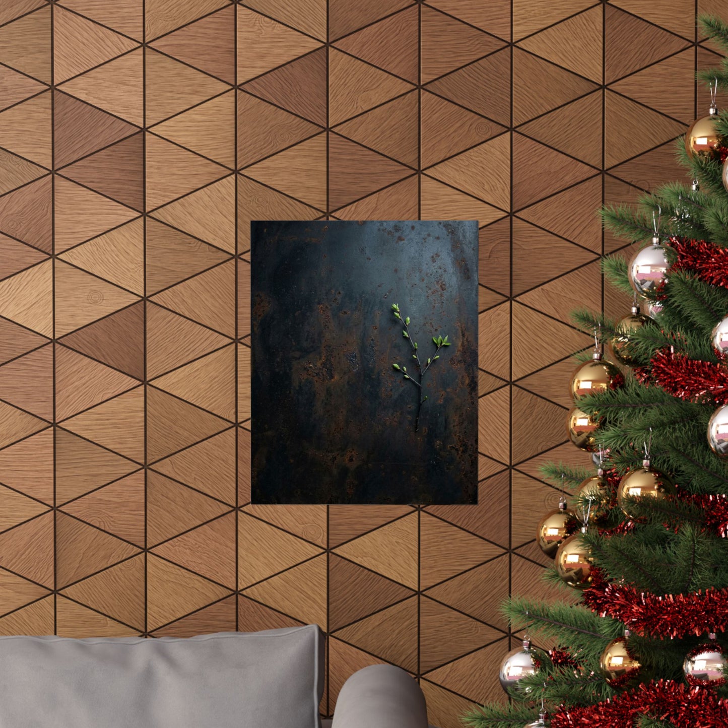 Luxurious Rust Patina Wall Art Print - Moody Minimal Dark Japandi