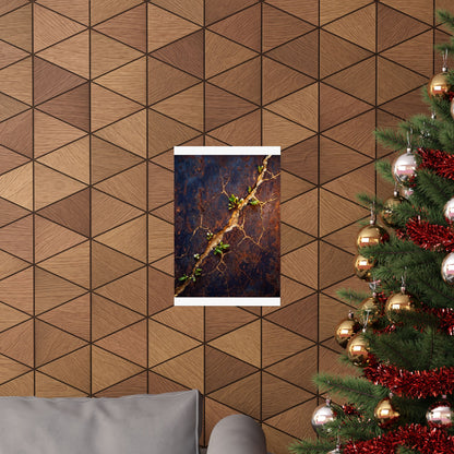 Shibui Rust Patina Wall Art Print - Kintsugi Gold Vein