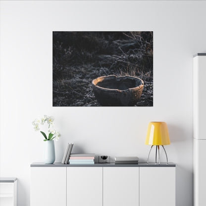 Kanso Ceramic Bowl Canvas Art - Dark Japandi Dark Texture