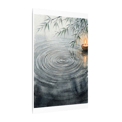 Water Ripple Sumi E Canvas Art | Calm Zen Art