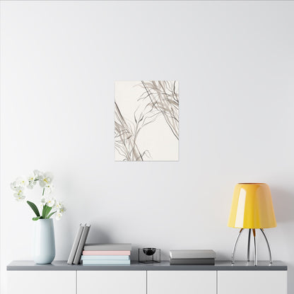 Neutral Shoji Screen Canvas Art - Minimal Line Japandi