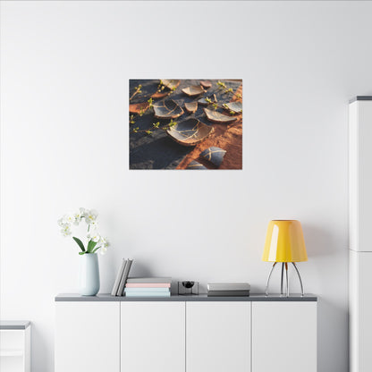 Spring Broken Pottery Gold Vein Canvas Art | Philosophical Decor