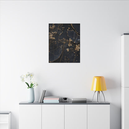 Philosophical Dried Flowers Canvas Art - Broken Beauty Kintsugi