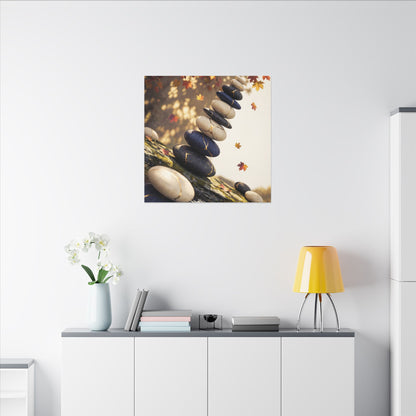 Ma River Stones Canvas Art - Kintsugi Gold Vein