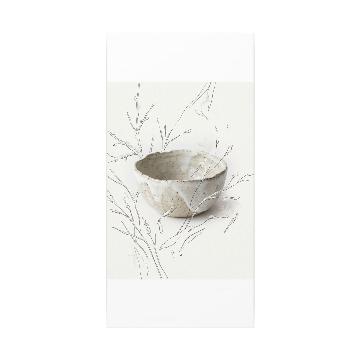 Neutral Ceramic Bowl Canvas Art - Minimal Line Japandi