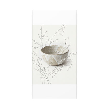 Neutral Ceramic Bowl Canvas Art - Minimal Line Japandi
