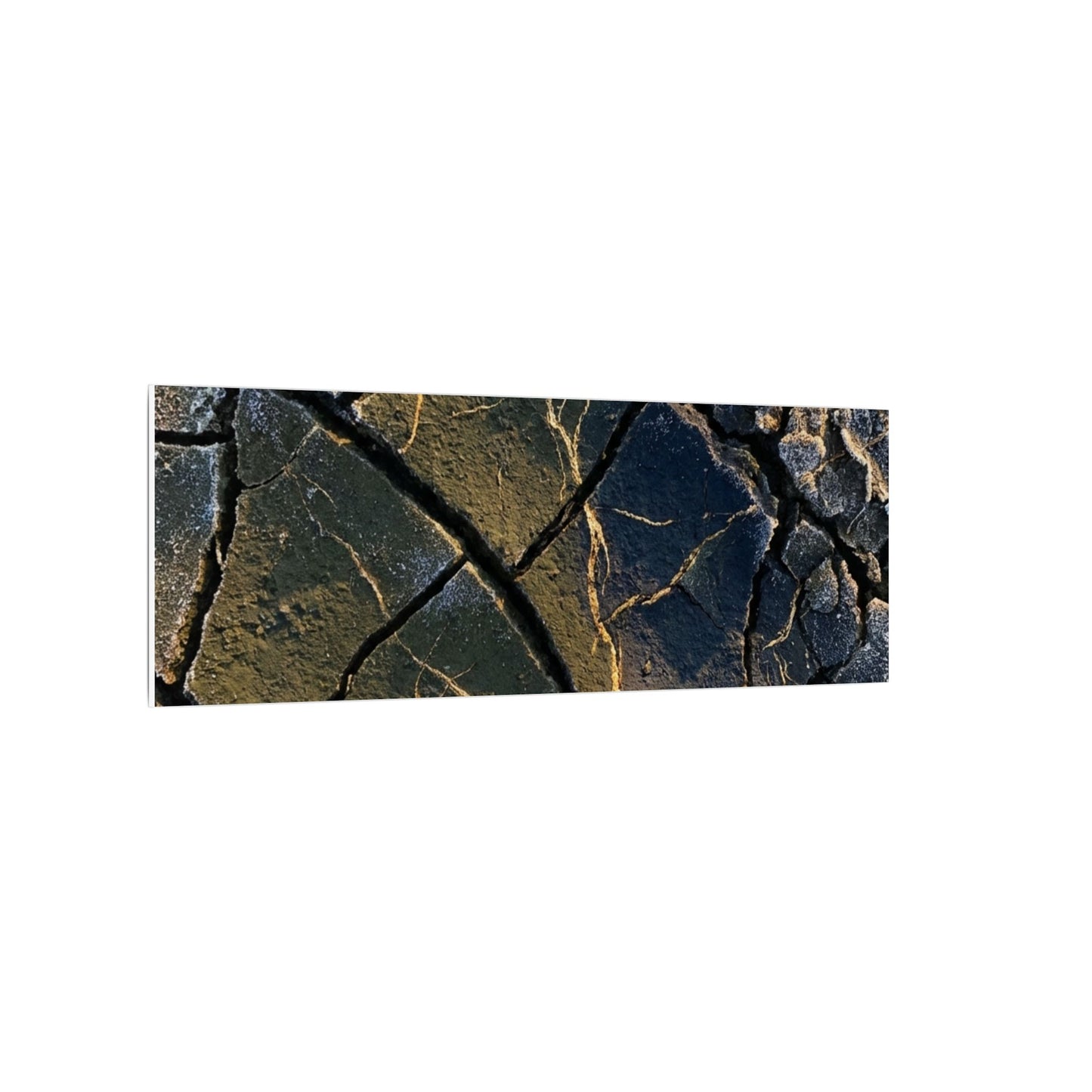 Winter Cracked Earth Moody Minimal Canvas Art | Atmospheric Decor