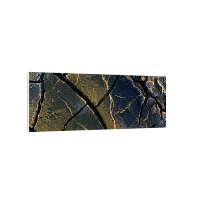 Winter Cracked Earth Moody Minimal Canvas Art | Atmospheric Decor