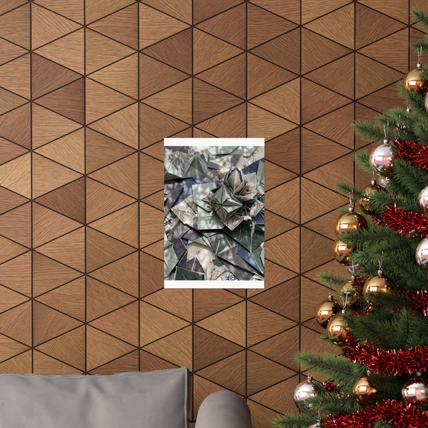 Cozy Paper Fold Wall Art Print - Japanese Pattern Japandi