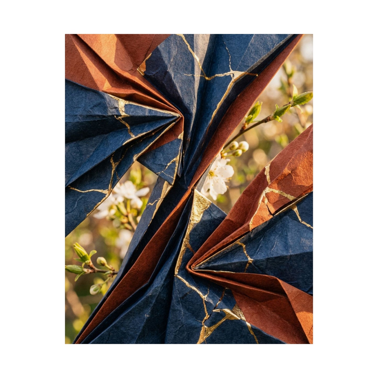 Golden Hour Paper Fold Wall Art Print - Kintsugi Ma