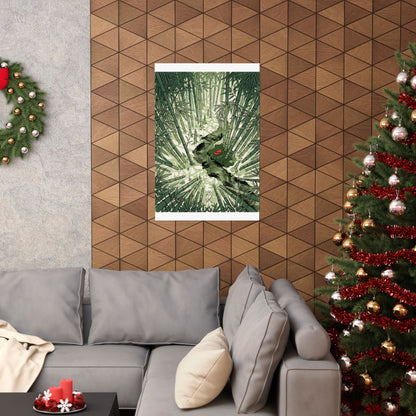 Zen Bamboo Grove in Overcast | Ukiyo E Inspired Wall Art Print
