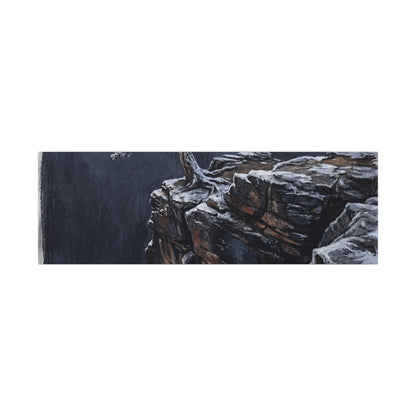 Dark Japandi Pine Tree in Dawn | Dark Texture Canvas Art