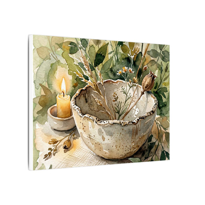 Ceramic Bowl Summer Canvas Art | Japandi Elegant Design