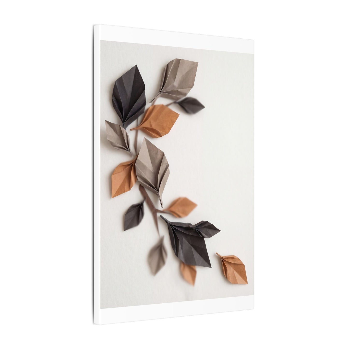 Paper Fold Autumn Canvas Art | Japandi Earthy Design