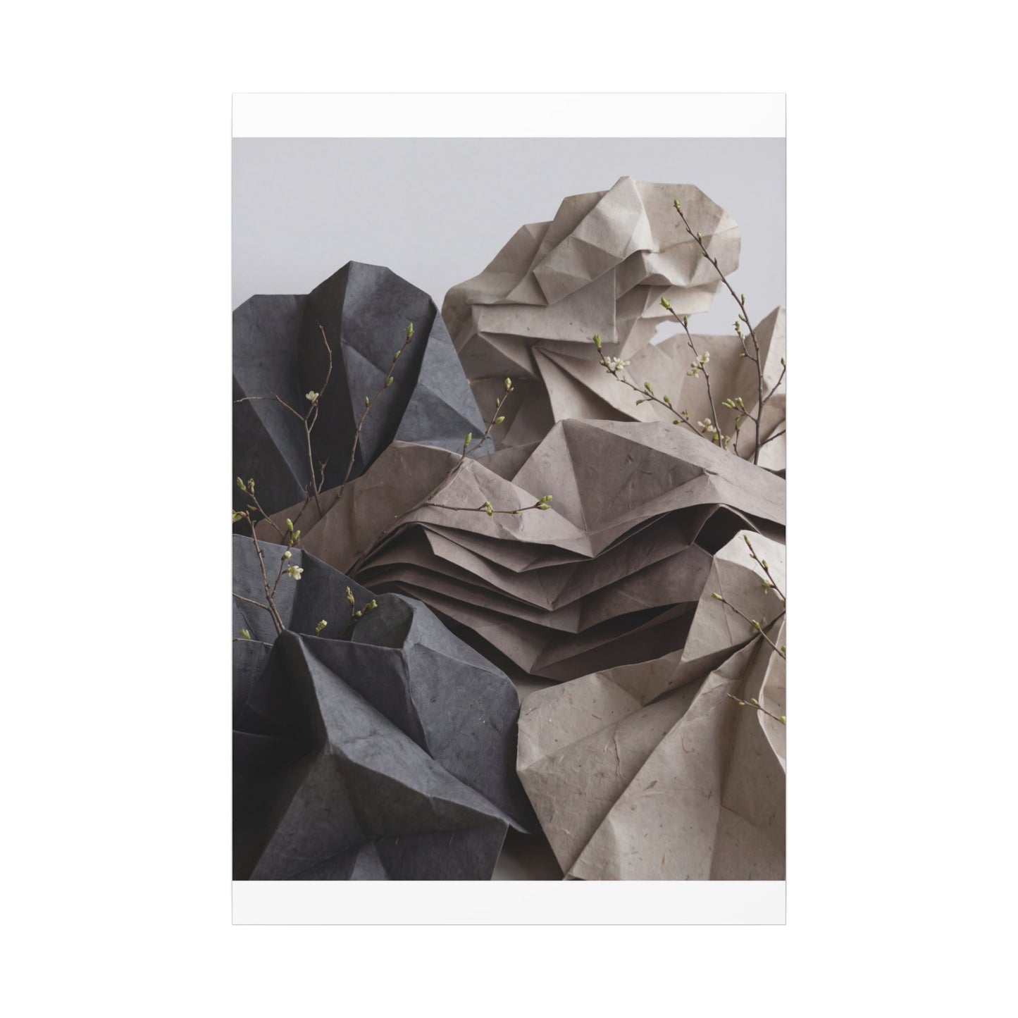 Neutral Paper Fold Canvas Art - Texture Japandi