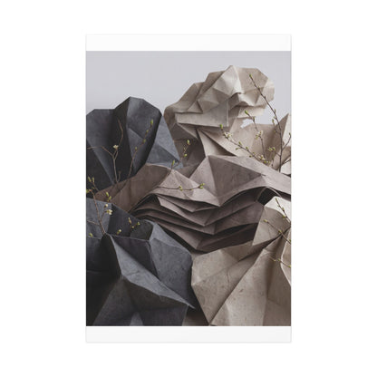 Neutral Paper Fold Canvas Art - Texture Japandi
