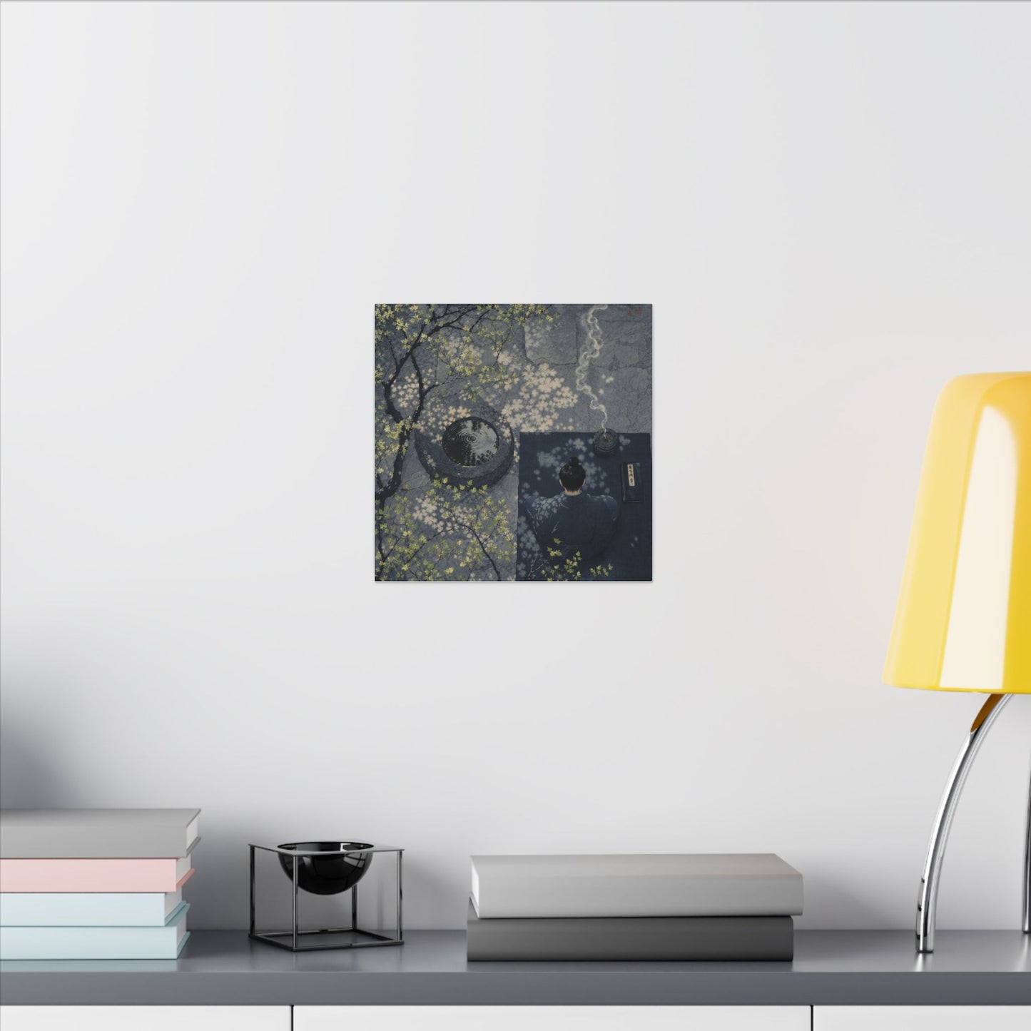 Spring Incense Smoke Ukiyo E Inspired Canvas Art | Tranquil Decor