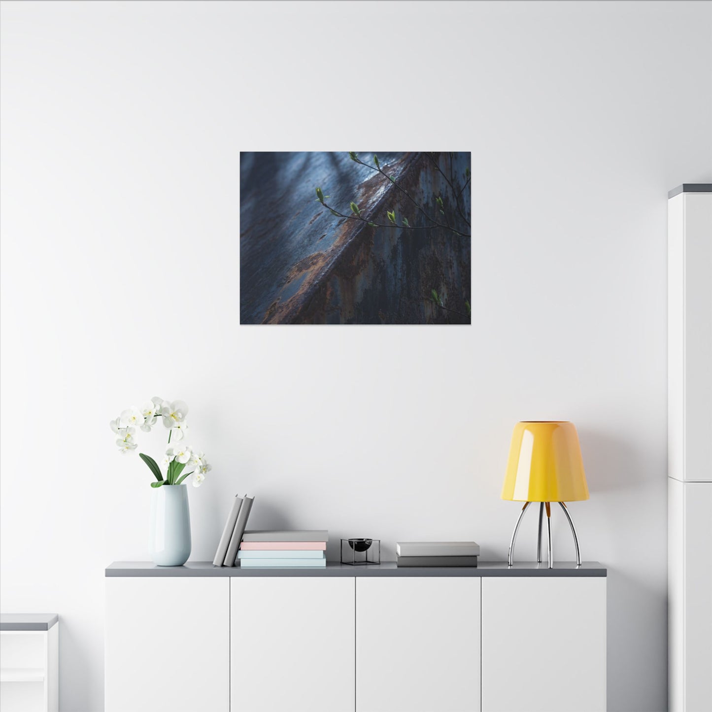 Rust Patina Canvas Art | Spring Dark Japandi Shadow Zen Art