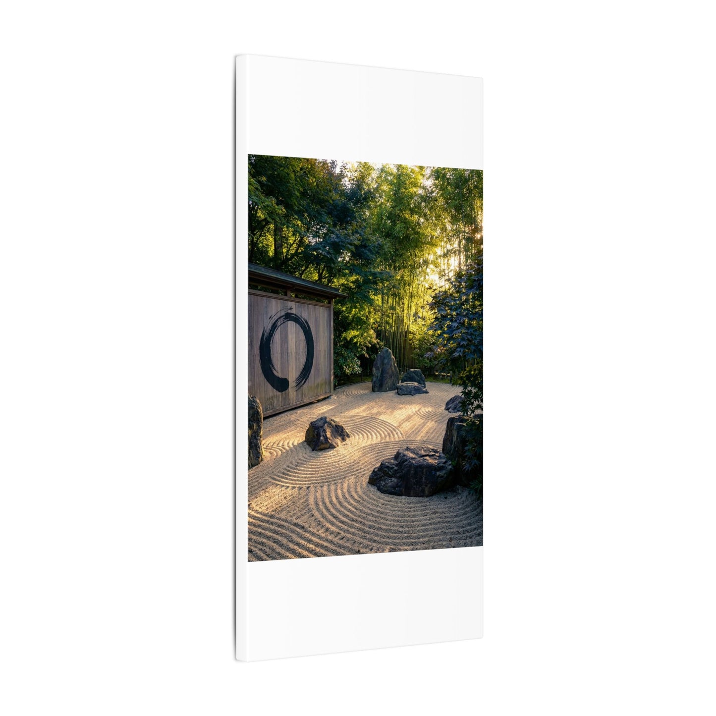 Rock Garden Enso Canvas Art | Tranquil Zen Art