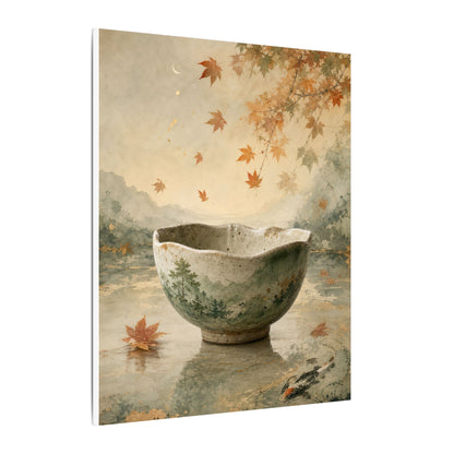 Autumn Ceramic Bowl Watercolor Canvas Art | Cozy Decor