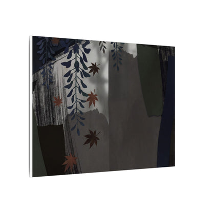 Wisteria Autumn Canvas Art | Dark Japandi Moody Design