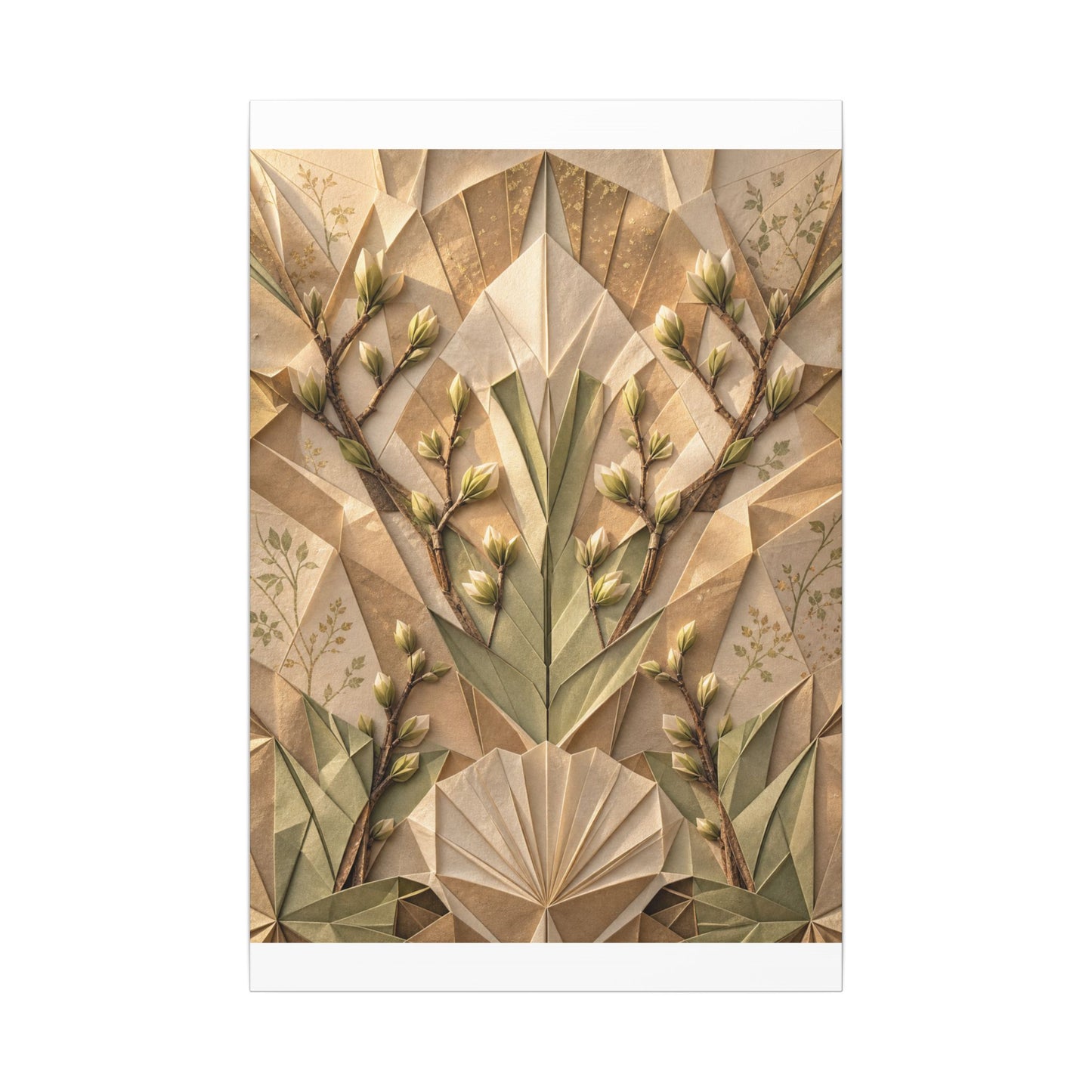 Kanso Paper Fold Canvas Art - Japandi Japanese Pattern