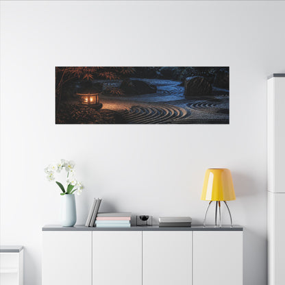 Summer Rock Garden Shadow Zen Canvas Art | Moody Decor