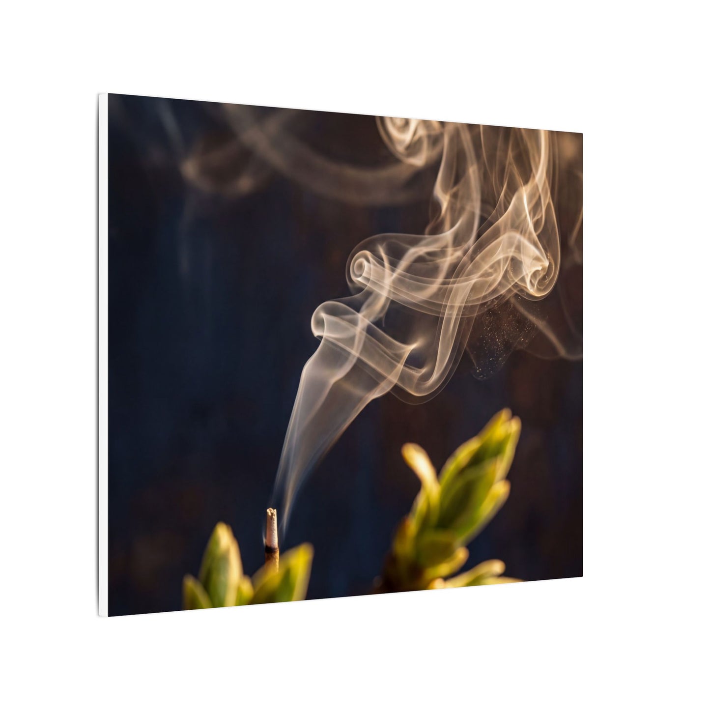 Golden Hour Incense Smoke Canvas Art - Dark Japandi Kanso