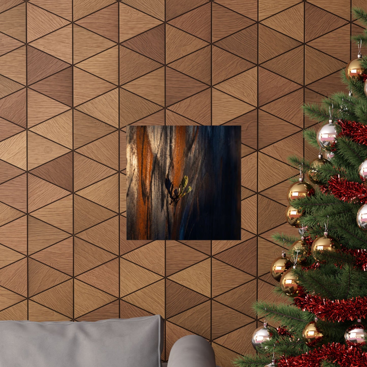 Rust Patina Spring Wall Art Print | Dark Japandi Sophisticated Design