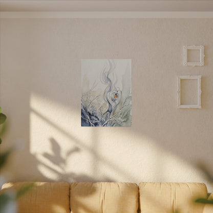 Earthy Incense Smoke Canvas Art - Watercolor Japandi