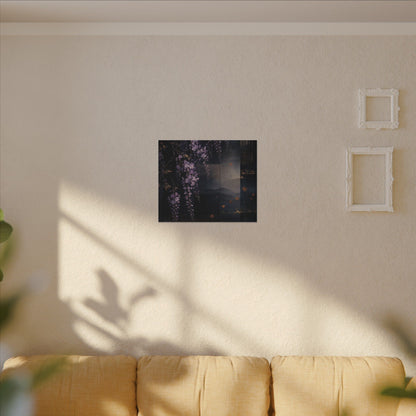 Dawn Wisteria Canvas Art - Dark Japandi Fukinsei